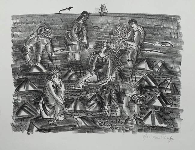 Sur La Plage - Pêcheurs de Crevettes by Raoul Dufy 