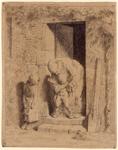 La Précaution maternelle by Jean-François Millet 
