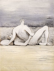 Reclining Figures - Man and a Woman II  by Henry Moore