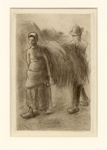 Paysans portent du foin by Camille Pissarro 