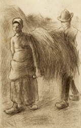 Paysans portent du foin by Camille Pissarro
