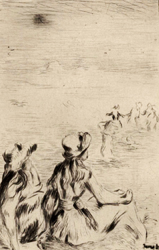 Sur la plage, à  Berneval by Pierre-Auguste Renoir