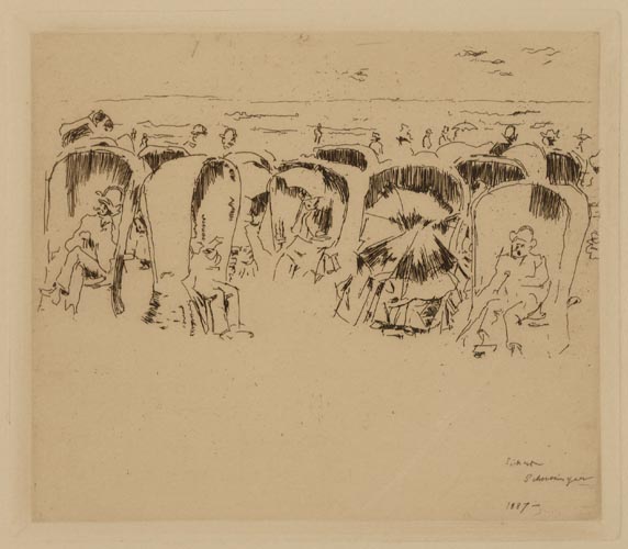 Scheveningen, Windstoelen on the Beach by Walter Richard Sickert 