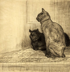Deux chats sur un meuble by Théophile Alexandre Steinlen