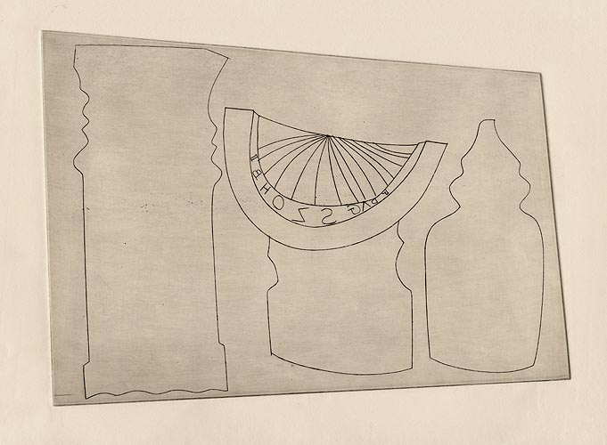 Turkish Sundial between two Turkish Forms by Ben Nicholson 