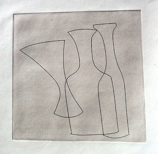 Two Bottles and Glass by Ben Nicholson 