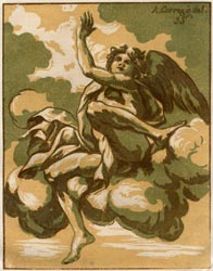 A Winged Figure sitting on a Cloud by John Skippe
